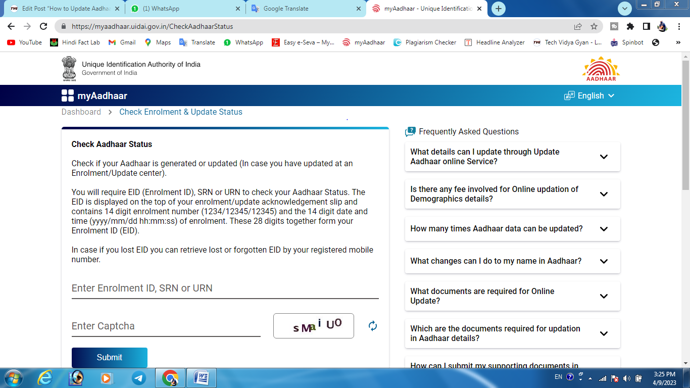 How to Update Aadhaar card online on free